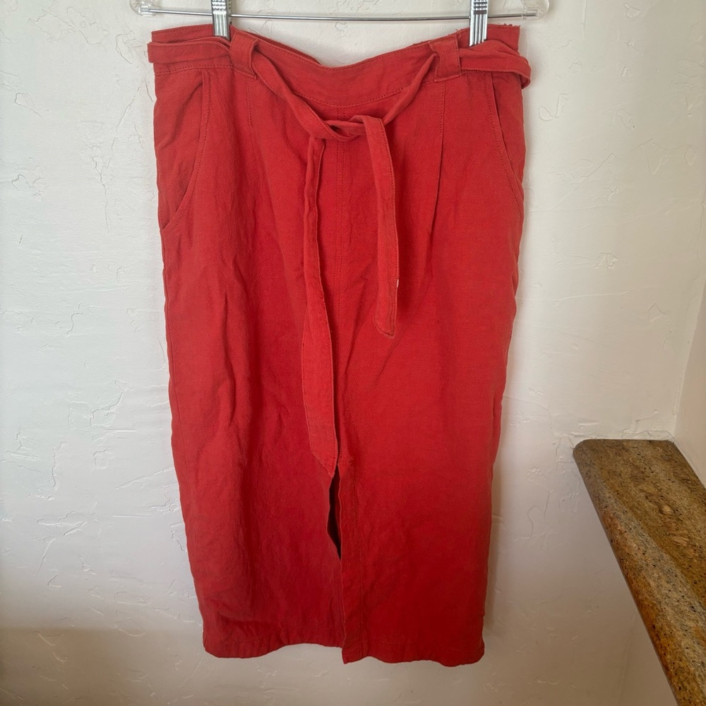 Free People linen cotton coral skirt